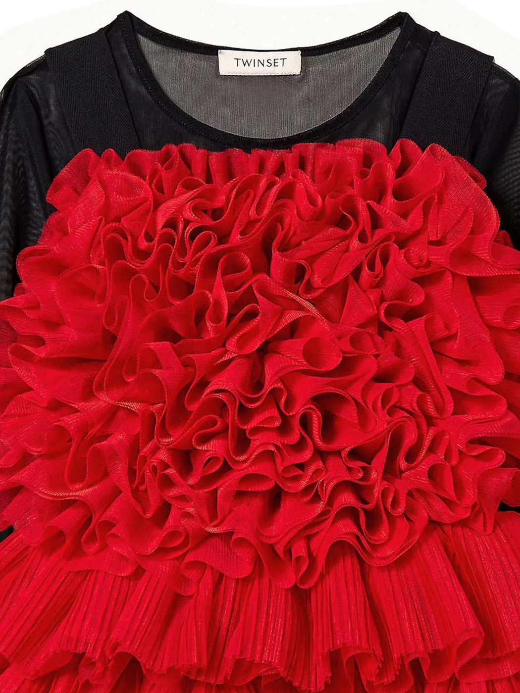 TWINSET Girl's Ruffled dress and tulle t-shirt - 232GJ2203 Red