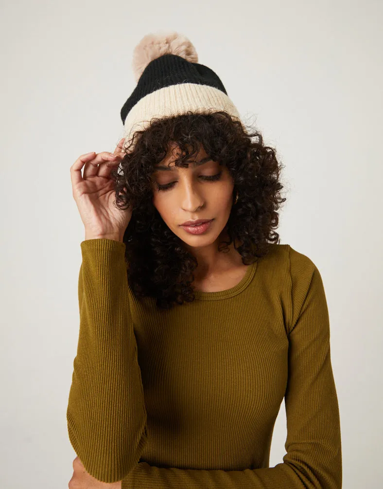 Two-Tone Ribbed Hat