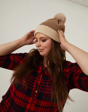 Two-Tone Ribbed Hat