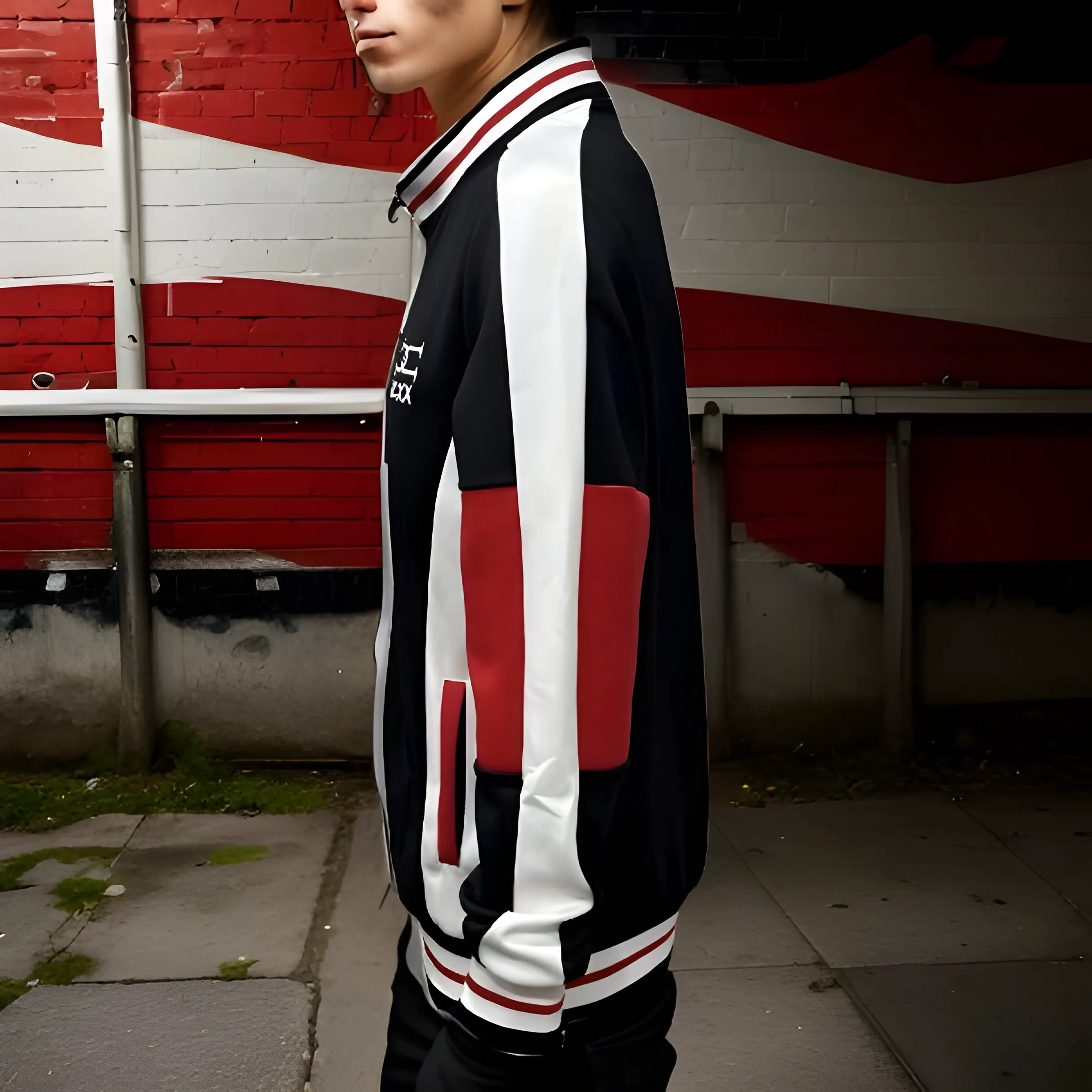 ^UCXX^ (BLACK-RED) ZIP UP TRACK JACKET (ACTIVEWEAR)