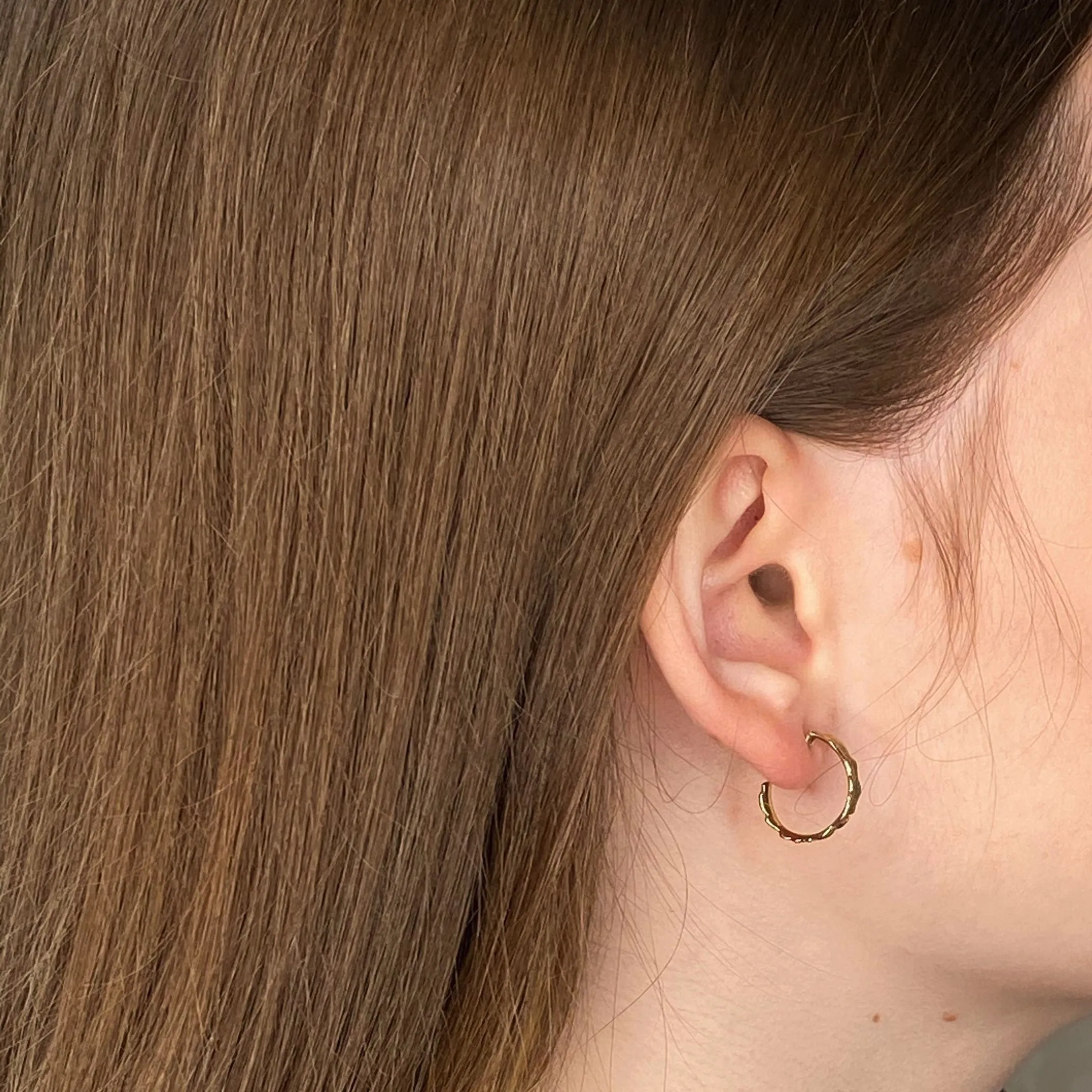 Unique Hoop Earrings, Gold - Multiple Sizes