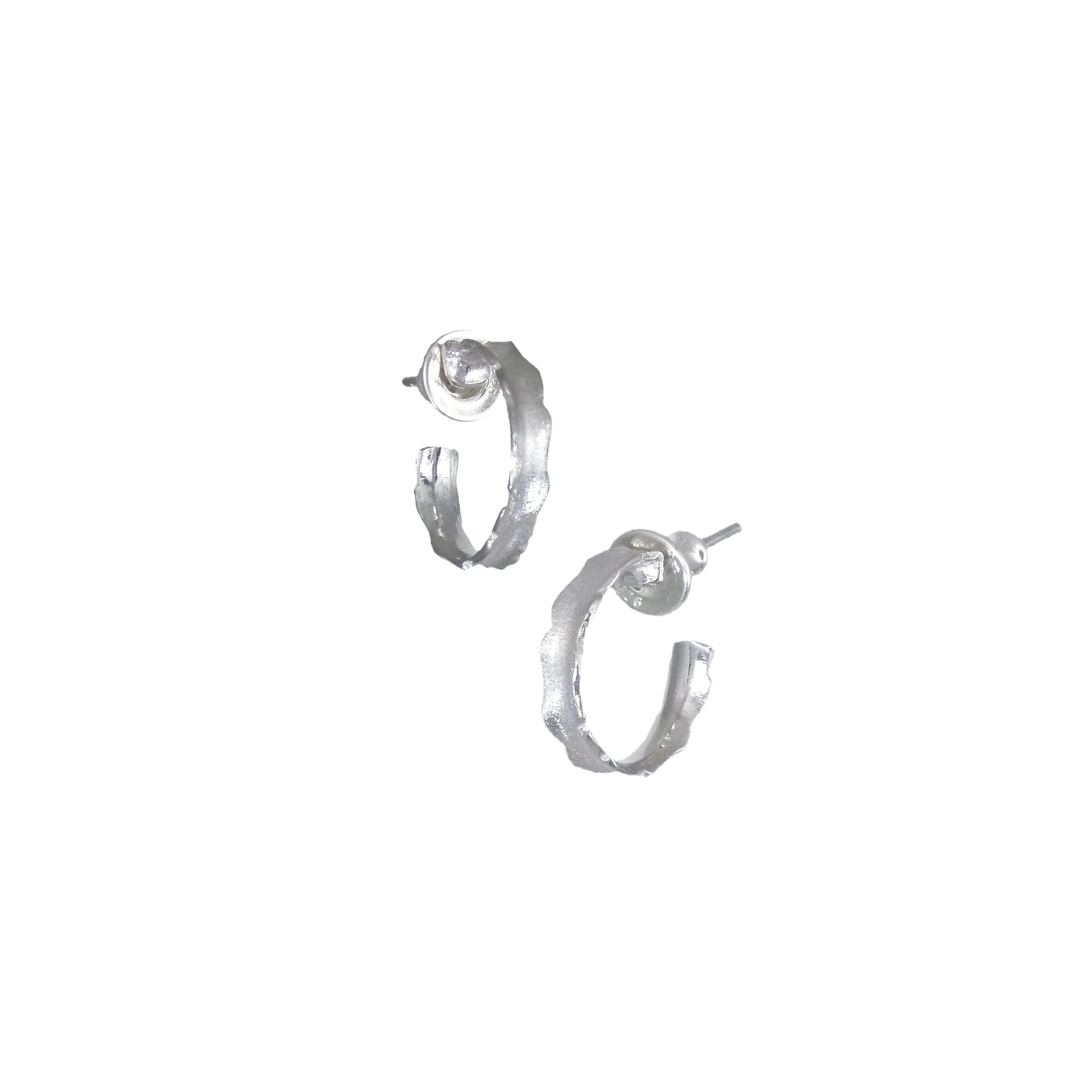 Unique Hoop Earrings, Silver - Multiple Sizes