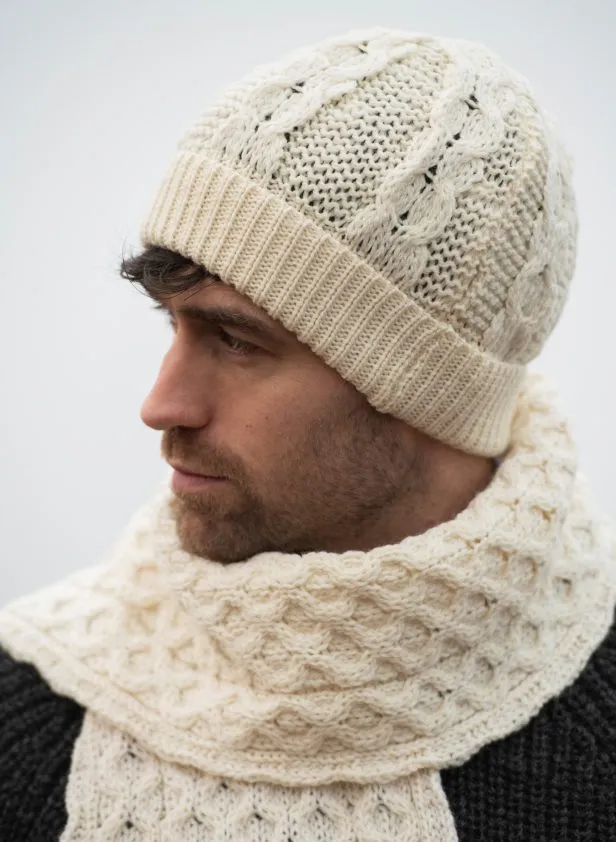 Unisex Honeycomb Merino Wool Hat - Natural