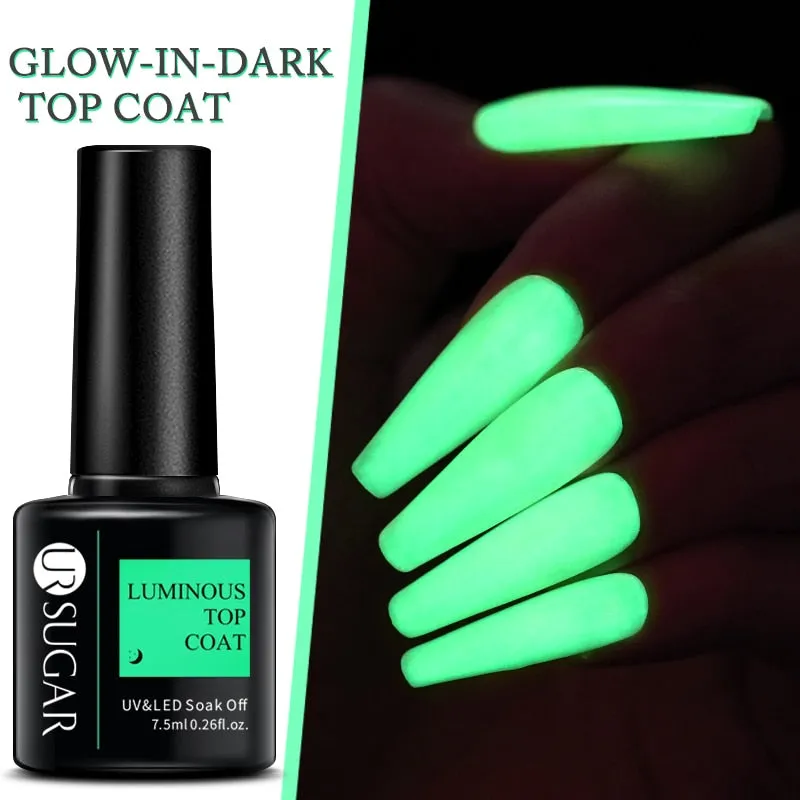 Wenkouban  Luminous Gel Top Coat Semi Permanent Glow In Dark Fluorescent Soak Off UV LED Color Gel Nail Varnish Nails For Manicure