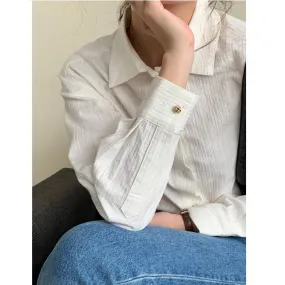 Wenkouban outfit inspo fall 2024 Spring Pure French Retro White Long-Sleeved Shirt for Women Autumn