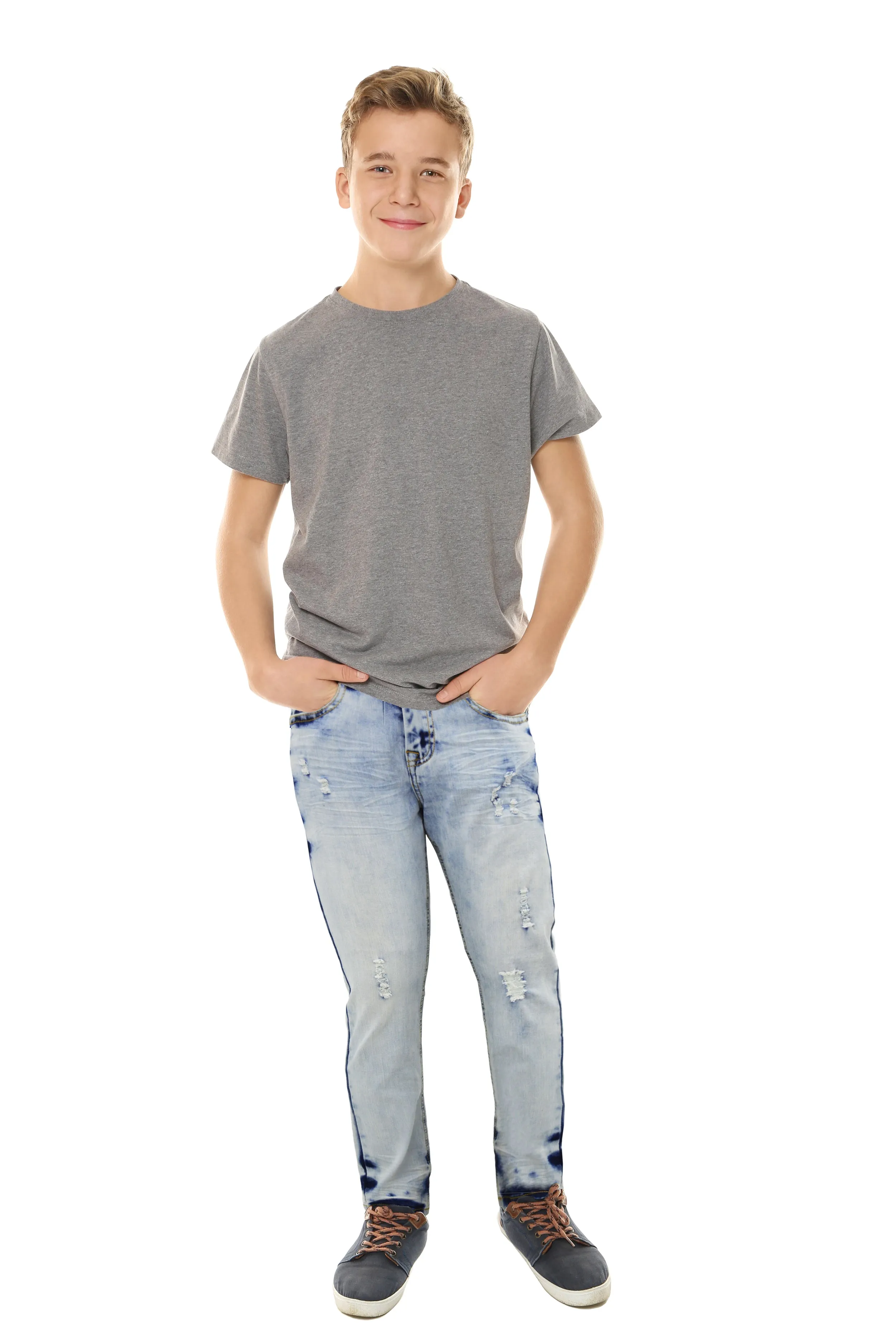 X RAY Boy's Slim Fit Ripped Denim Pants