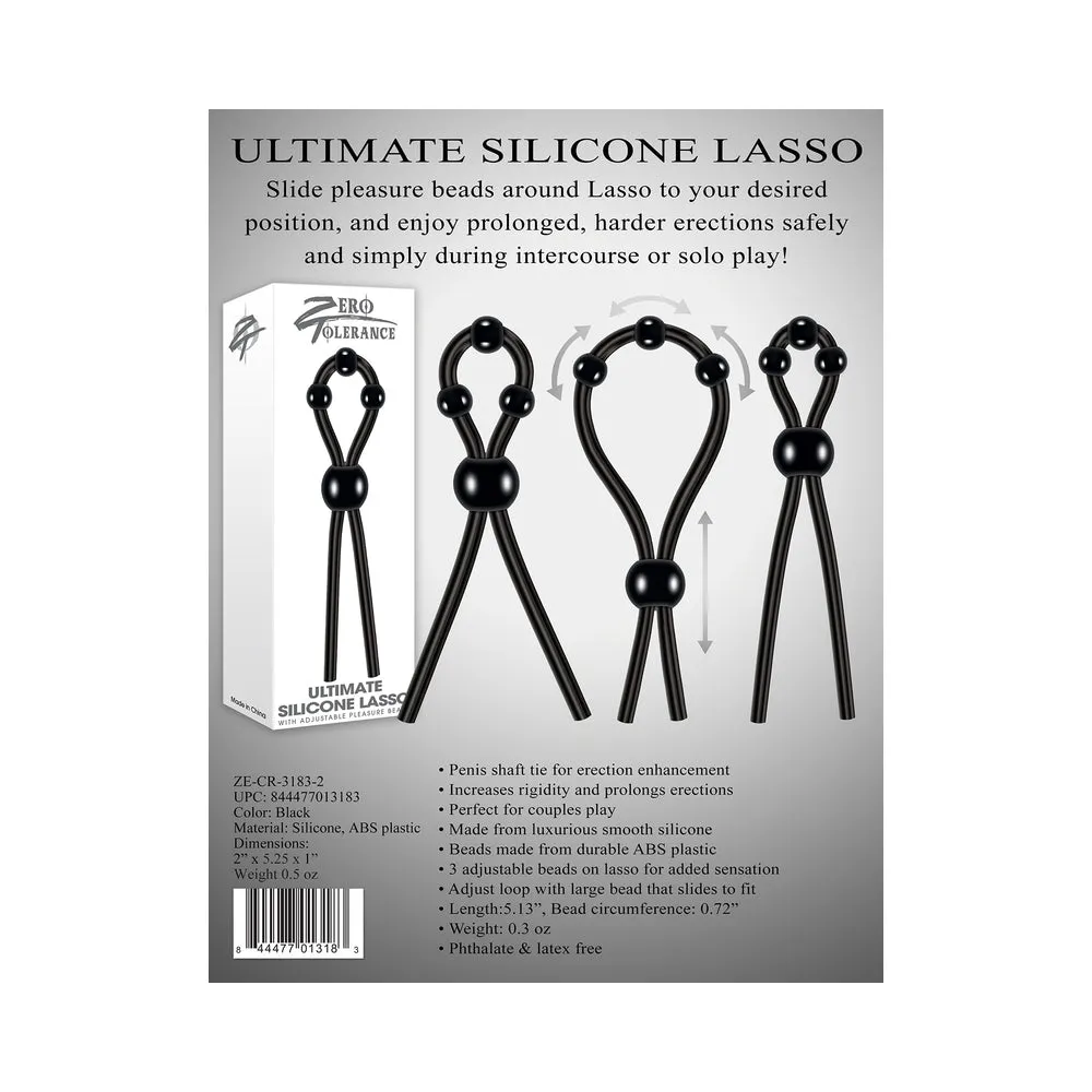 Zero Tolerance Ultimate Silicone Lasso Adjustable Cockring Black